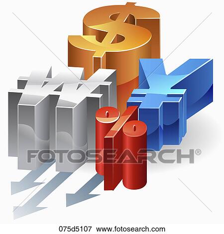 Stock Illustration - Different currency signs. Fotosearch