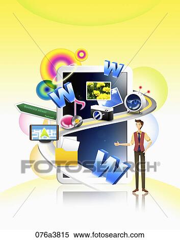 Stock Illustration - Functions of the smart phone. Fotosearch
