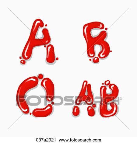 Clip Art - Illustration of blood types. Fotosearch