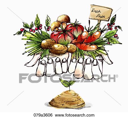 Illustration of various vegetables View Large Illustration Stock Illustration - Illustration of various vegetables . Fotosearch