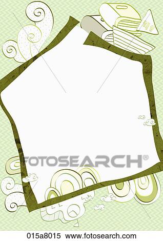 Letter paper with books and school in green View Large Illustration Stock Illustration - Letter paper with books and school in green. Fotosearch