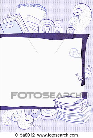 Letter paper with books in purple View Large Illustration Drawing - Letter paper with books in purple. Fotosearch