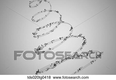 Musical notes in a tornado shape View Large Illustration Stock Illustration - Musical notes in a tornado shape. Fotosearch