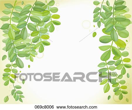 Stock Illustration - Note paper with green plants. Fotosearch