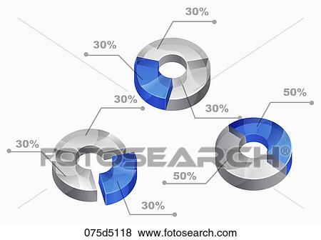 Stock Illustration - Pie graphs with different percentages. Fotosearch