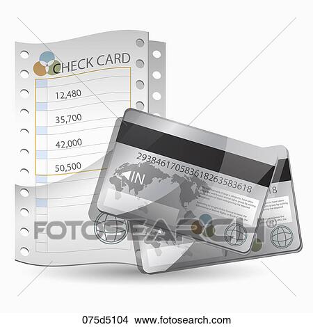 Receipt and Check cards View Large Illustration Stock Illustration - Receipt and Check cards. Fotosearch