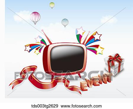 Red television promoting event View Large Illustration Stock Illustration - Red television promoting event . Fotosearch