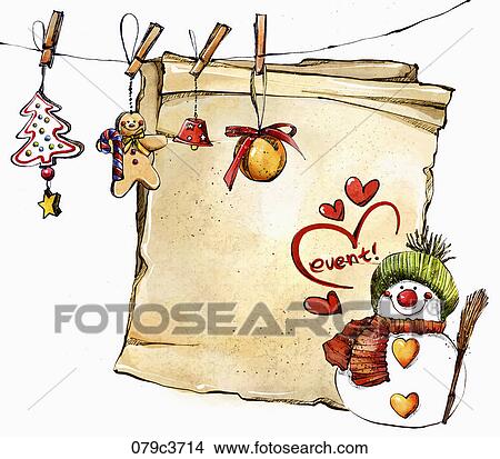 Stock Illustration - The frame with Christmas decorations . Fotosearch