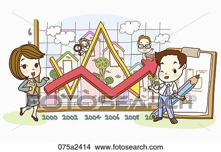 The image of financial business with a graph View Large Illustration Stock Illustration - The image of financial business with a graph . Fotosearch