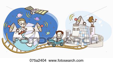 Stock Illustration - The image of satellites . Fotosearch