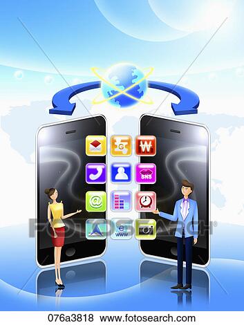 The internet connection functions of the smart phone View Large Illustration Stock Illustration - The internet connection functions of the smart phone. Fotosearch