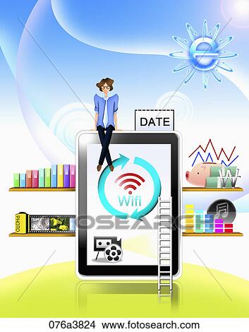 The internet connection functions of the smart phone View Large Illustration Stock Illustration - The internet connection functions of the smart phone. Fotosearch