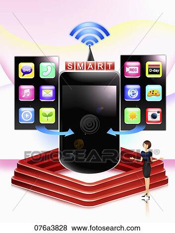 The internet connection functions of the smart phone View Large Illustration Stock Illustration - The internet connection functions of the smart phone. Fotosearch