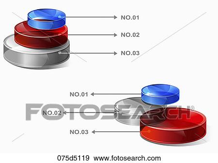 Stock Illustration - Three circles with no. 01, 02 and 03. Fotosearch