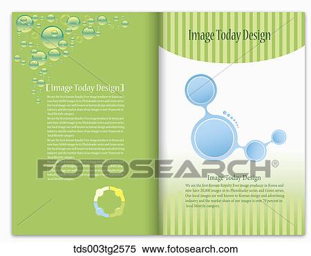 Stock Illustration - Two sides of Image Today Design and words in green. Fotosearch