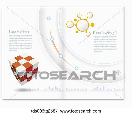 Stock Illustration - Two sides of Image Today Design and words in white. Fotosearch