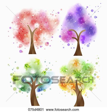 Various colors and shapes of trees View Large Illustration Clip Art - Various colors and shapes of trees. Fotosearch
