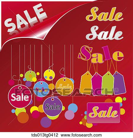 Drawing - Various icons for sale. Fotosearch