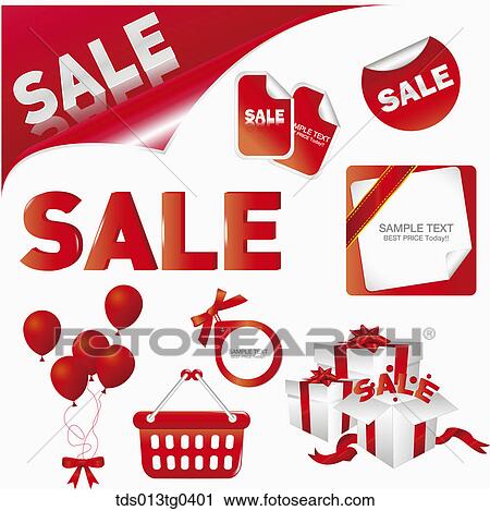 Clip Art - Various icons for sale in red. Fotosearch