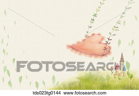 Stock Illustration - Various image of hearts and a swing. Fotosearch