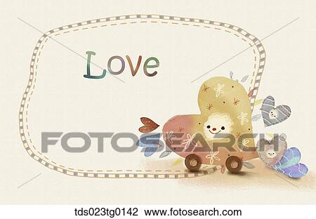 Various image of hearts and love View Large Illustration Drawing - Various image of hearts and love. Fotosearch
