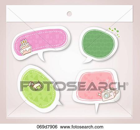 Stock Illustration - Various note papers and stationaries. Fotosearch