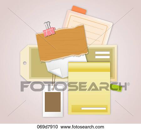 Clipart - Various note papers . Fotosearch