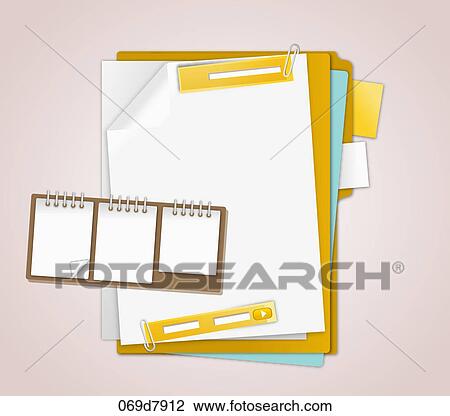 Various note papers View Large Illustration Drawing - Various note papers . Fotosearch