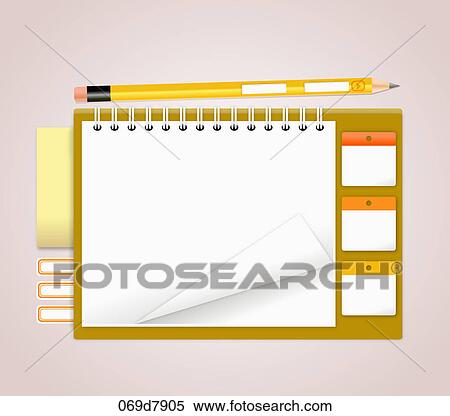 Stock Illustration - Various note papers in calendar shape. Fotosearch