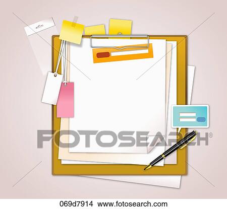 Stock Illustration - Various note papers . Fotosearch