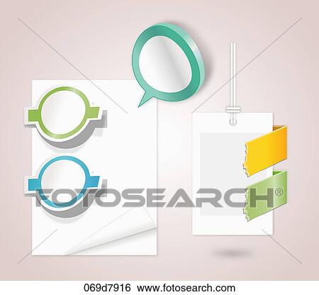 Various note papers View Large Illustration Stock Illustration - Various note papers . Fotosearch