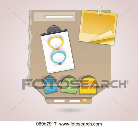 Stock Illustration - Various note papers . Fotosearch