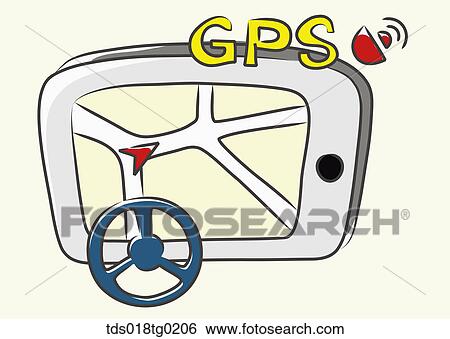 Stock Illustration - Various smart phone applications of GPS. Fotosearch