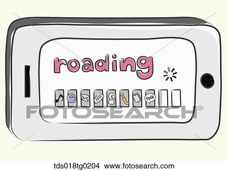 Stock Illustration - Various smart phone applications of loading. Fotosearch
