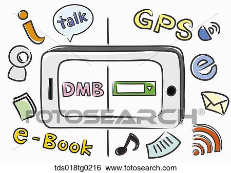 Various smart phone applications View Large Illustration Stock Illustration - Various smart phone applications. Fotosearch