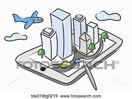 Stock Illustration - Various smart phone applications. Fotosearch