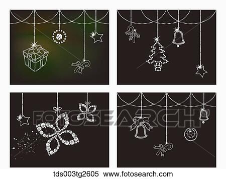 Stock Illustration - Various types of dangling icons by jewels. Fotosearch