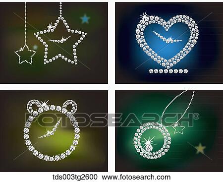 Clipart - Various types of icons by jewels. Fotosearch