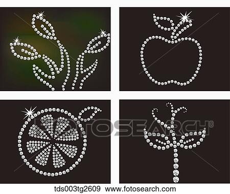Various types of icons by jewels View Large Illustration Stock Illustration - Various types of icons by jewels. Fotosearch