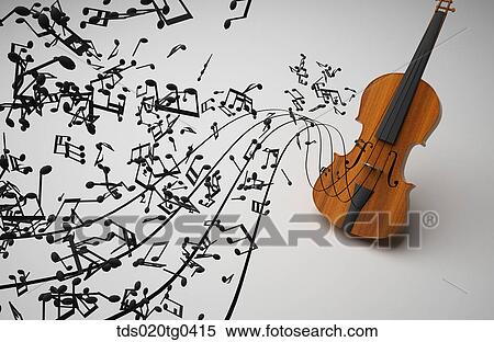 Violin and many musical notes View Large Illustration Stock Illustration - Violin and many musical notes. Fotosearch