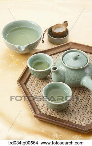 Classical jade tea set View Large Photo Image Picture - Classical jade tea set. Fotosearch