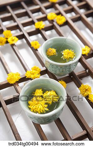 Cups of dandelion tea and its flowers View Large Photo Image Picture - Cups of dandelion tea and its flowers. Fotosearch