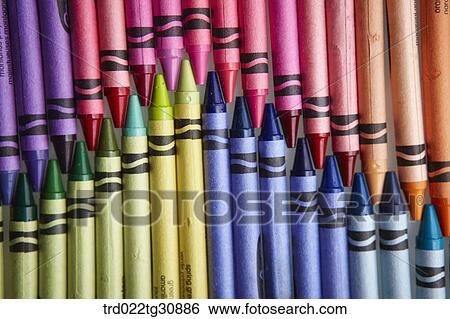 Many crayons in various colors arrayed View Large Photo Image Stock Photograph - Many crayons in various colors arrayed. Fotosearch