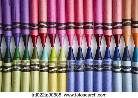 Many crayons in various colors arrayed View Large Photo Image Stock Photography - Many crayons in various colors arrayed. Fotosearch