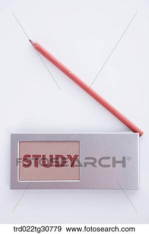 Stock Photo - STUDY message with a red pencil. Fotosearch