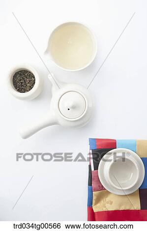 Tea set and korean traiditonal patterned mat View Large Photo Image Stock Photograph - Tea set and korean traiditonal patterned mat. Fotosearch