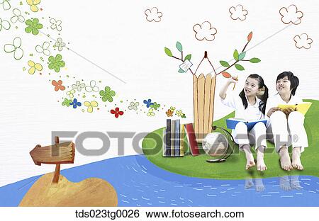 世界的である 教育 の 子供 イラスト Tds023tg0026 Fotosearch