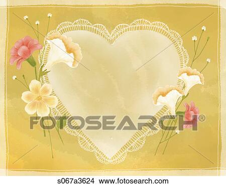 Stock Illustration - a heart and flowers. Fotosearch