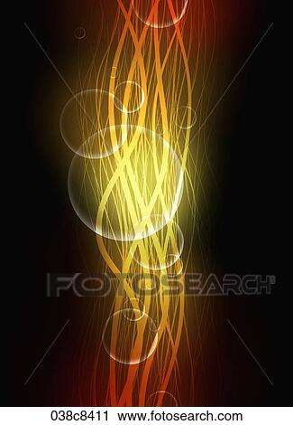 Clip Art - Abstractive image of black background and orange line. Fotosearch