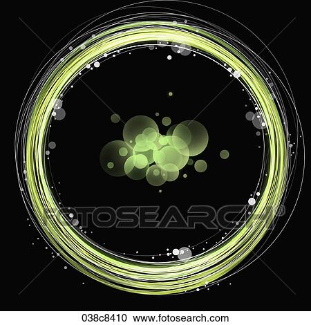 Clipart - Abstractive image of black background and green circle. Fotosearch